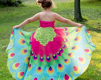 Peacock Costume, Kids Halloween Costume, Blue Bird Tutu Dress, Adult Peacock Costume, Kids Peacock Costume, Girls Peacock Tutu Dress, Cape