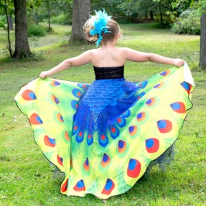 Peacock Costume, Kids Halloween Costume, Blue Bird Tutu Dress, Adult Peacock Costume, Kids Peacock Costume, Girls Peacock Tutu Dress, Cape