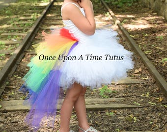 Rainbow Cloud Tutu, Unicorn Costume, Halloween Costume, Adult Unicorn Tutu, Kids Tutu, High Low Tutu Skirt, Rainbow Birthday Party Skirt