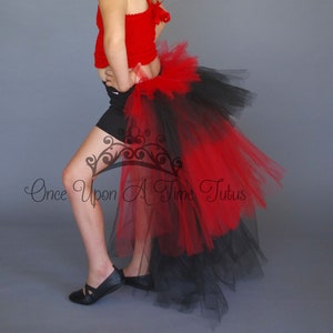 Black Red Devil Bustle Tutu, Girls Halloween Costume, Adult Devil Tutu, Little Girls Tutu, Kids Devil Tutu, Girl Tutu, Open Front Tutu Skirt