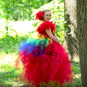 Parrot Costume, Halloween Costume, Baby Parrot Costume, Girls Tutu Dress, Toddler Costume, Kids Scarlet Macaw Layered Dress, Child Costume