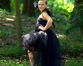 Black Bird Tutu Dress - Scary Creepy Vulture Crow Falcon Halloween Costume - Girls Size 2T 3T 4T 5 6 7 8 10 12 Little Kids Girls Dress Skirt