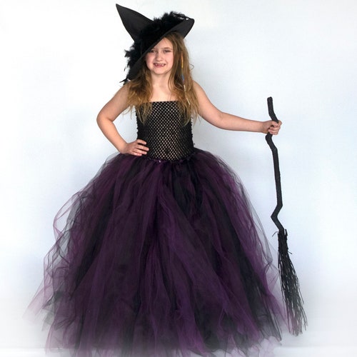 Witch Halloween Costume Girls Witch Costume Kids Floor - Etsy
