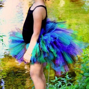 Peacock Tutu Skirt, Halloween Costume, Kids Peacock Costume, Exotic Bird Bustle Tutu, Toddler Baby Tutu, Girls Tutu Costume, Adult Skirt