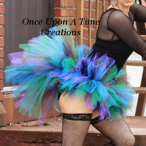Peacock Tutu, Adult Tutu, Adult Peacock Tutu, Halloween Costume, Womens Tutu, Peacock Halloween Costume, Bustle Tutu Skirt, Short, Rave