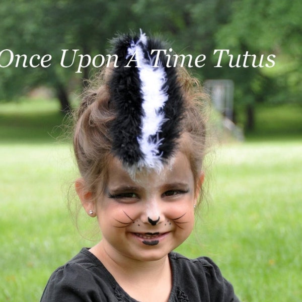 Skunk Hair Piece, Halloween Costume, Skunk Costume Hair Bow, Adult Cosplay, Kids Costume Hair Piece, Childrens Hairbow, Little Girls Bow