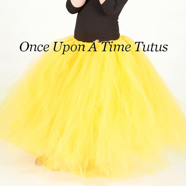 Long Yellow Tutu Skirt, Little Girls Tulle Skirt, Kids Tutu Skirt, Wedding Flower Girl Skirt, Full Length Tulle Skirt, Yellow Skirt Tutu