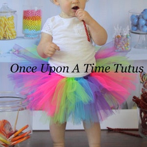Rainbow Tutu, Neon Kids Tutu, 1st Birthday Tutu, First Birthday Tutu, Bright Tutu, Mulitcolor Tutu, Infant Tutu, Toddler Tutu, Adult Tutu