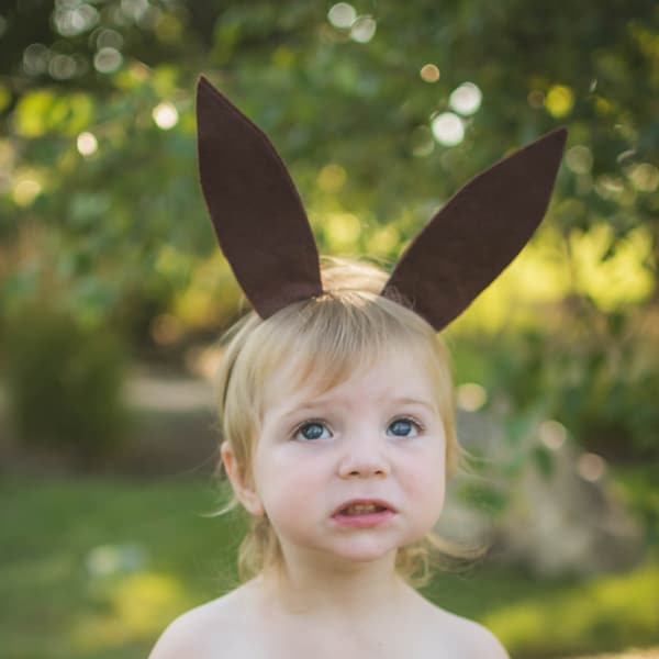 Brown Bunny Rabbit Ears Headband - Halloween Animal Hard Hairband - Little Girls Child Teen Adult Ladies Woman Size - Cosplay Accessory