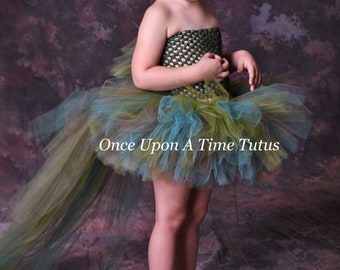 Robe tutu mouvement dinosaure, déguisement de stéogosaure pour enfant, déguisement de dinosaure pour fille, déguisement d'halloween, robe tutu verte, déguisement lézard pour tout-petit