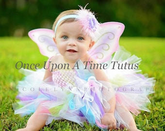 Rainbow Fairy Tutu or Dress - Newborn 3 6 9 12 18 Months 2T 3T 4T 5 6  Kids Birthday, Halloween Costume, Baby Gift - Pretty Pink Butterfly