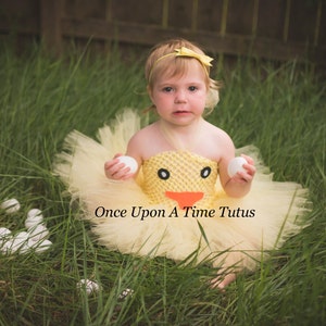 Duckling Costume, Yellow Chick Tutu Dress, Little Girls Costume, Baby Girl Tutu Dress,  Halloween Costume, Toddler Costume, Kids Costumes