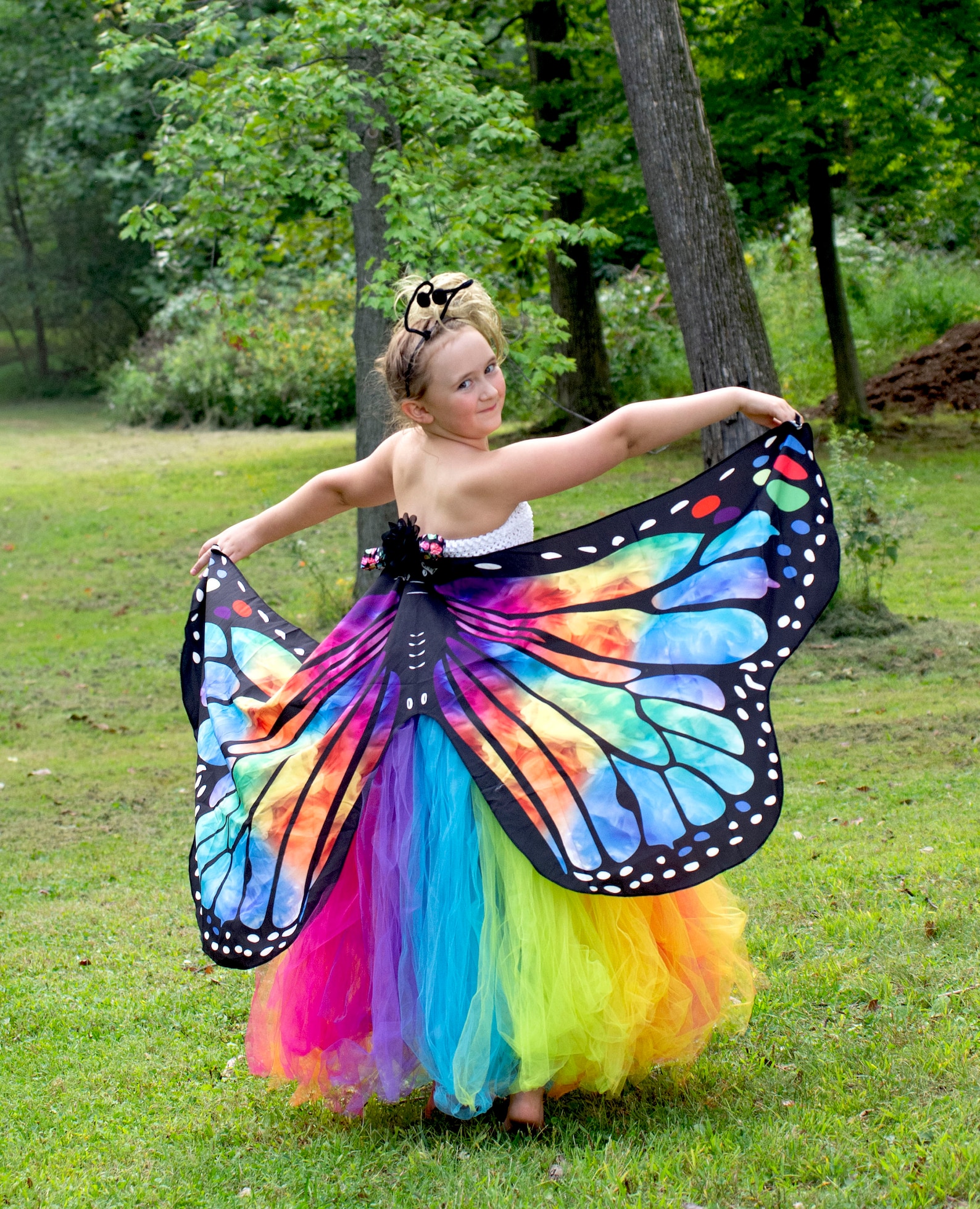 Rainbow Butterfly Costume Girls Butterfly Dress Child Etsy