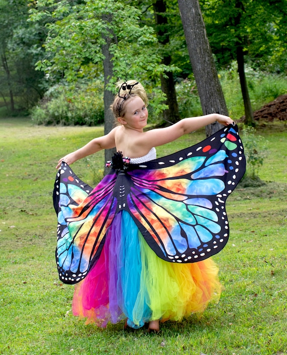 Costume da farfalla arcobaleno, vestito da farfalla per ragazze, costume da  farfalla per bambini, gonna tutù per adulti, farfalla monarca per bambini,  vestito arcobaleno luminoso -  Italia