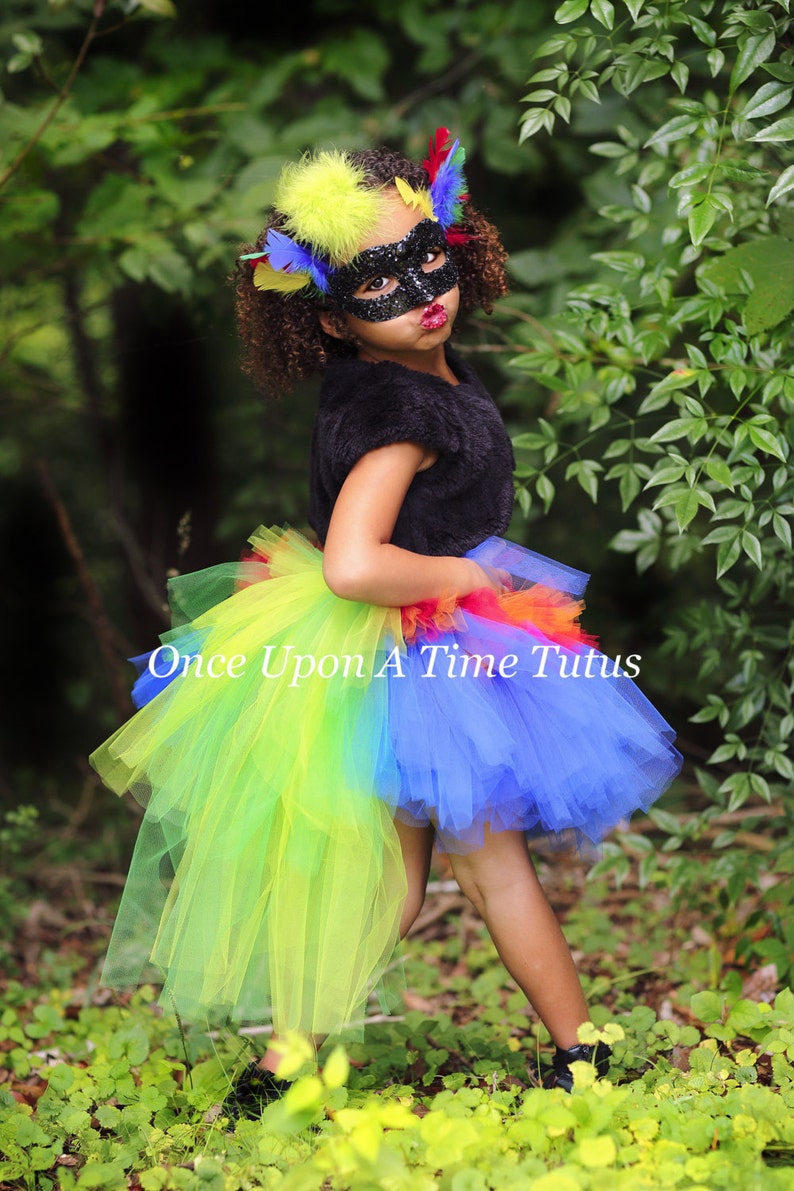 Parrot Tutu, Halloween Costume, Adult Parrot Costume, Rainbow Lorikeet Bustle, Colorful Bird Skirt, Kids Macaw Costume, Womens Tutu, Baby image 5