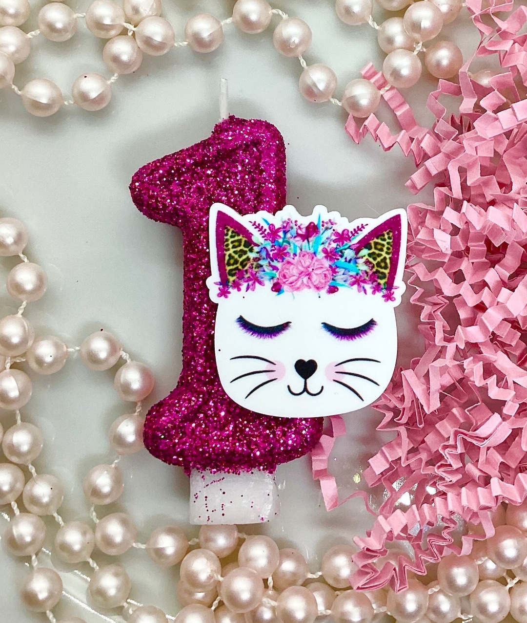 Cat Birthday Candle Animal Party Decor Pet Theme Kid Etsy