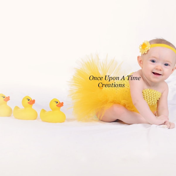 Yellow Tutu Dress, Duck Halloween Costume, Child Ducky Tutu Dress, Little Girls Tutu Dress, Baby Girl Tutu, Toddler Tutu, Infant, Kids Dress
