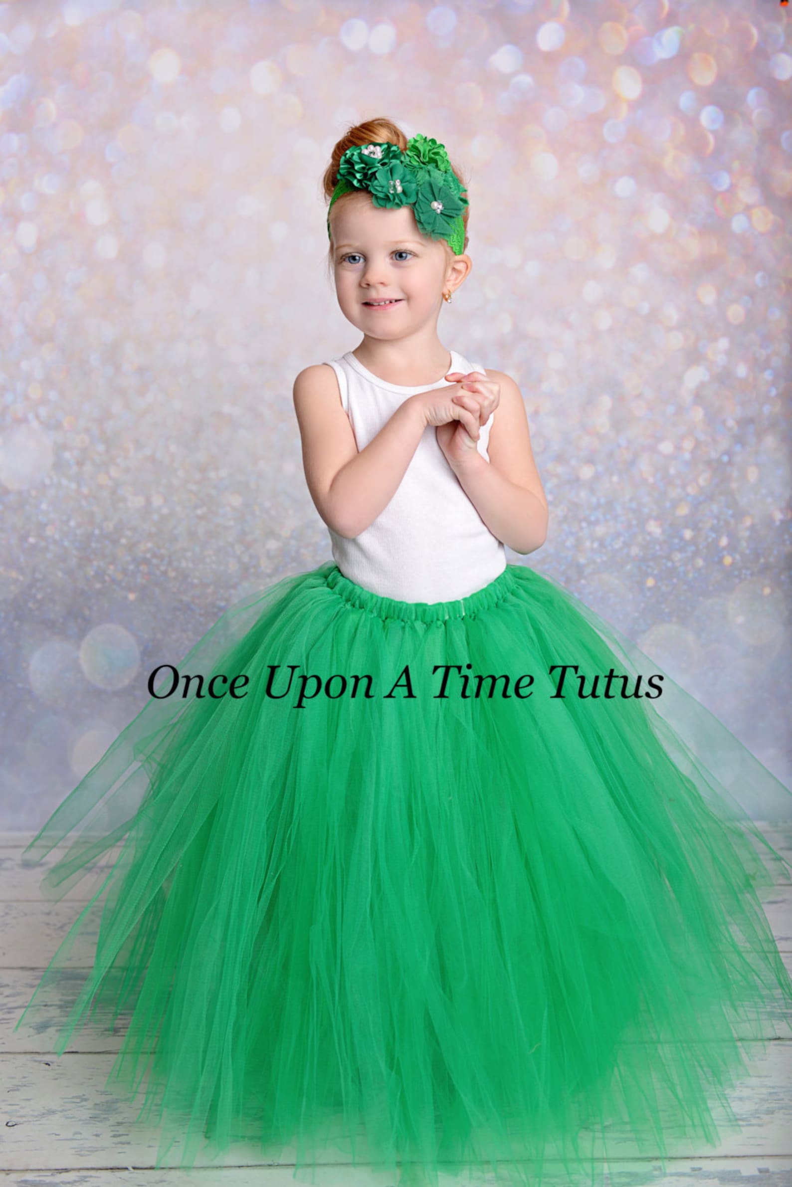 Long Emerald Green Tutu Skirt Little Girls Tulle Skirt Kids Etsy