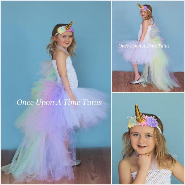 Unicorn Costume, Unicorn Tutu Dress, Kids Unicorn Costume, Pastel Rainbow Unicorn Tutu, Unicorn Birthday Outfit, Little Girl Unicorn Dress