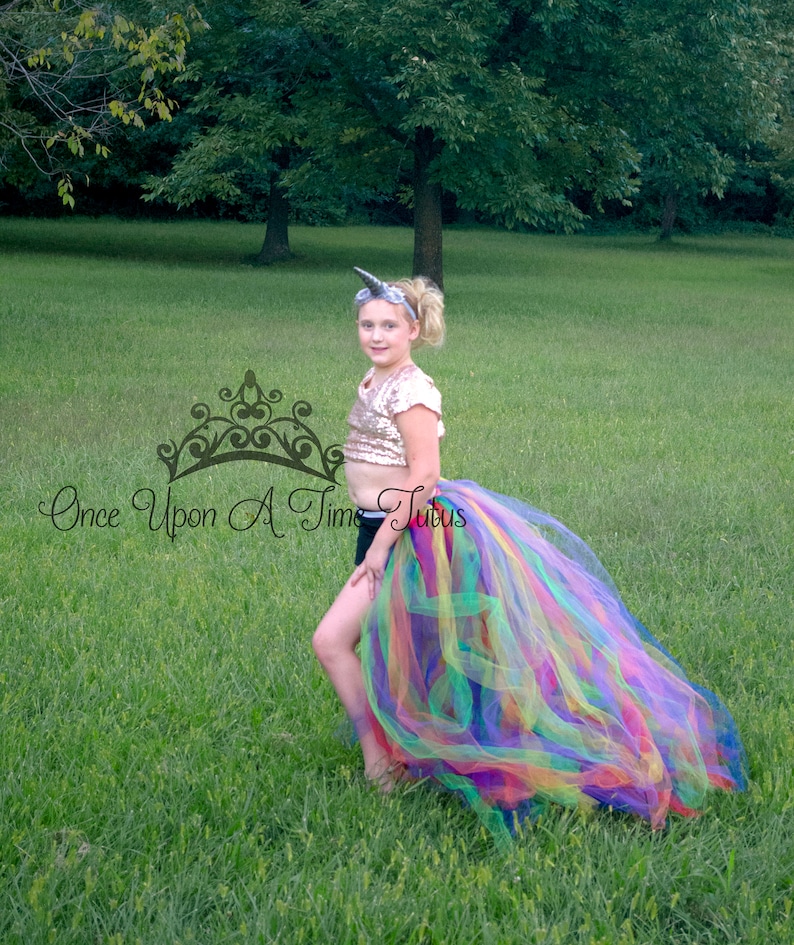 Rainbow Open Front Tutu, Half Tutu Jupe, Waist Cape Tutu, Overskirt, Costume d'Halloween, Kids Tutu, Adult Tutu, Ladies Tutu, Teen Tutu image 1