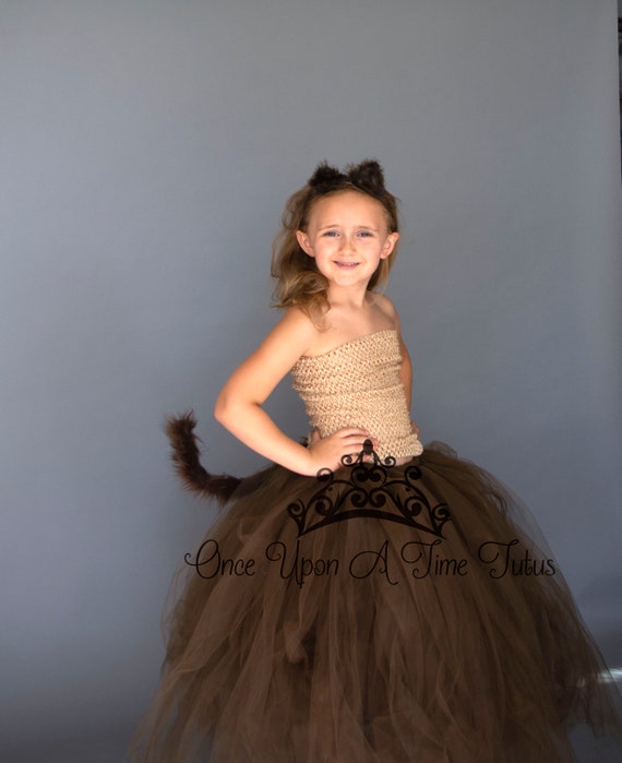 Brown Cat Costume, Brown Dog Tutu Dress, Kids Halloween Costume, Floor Length, Long Tulle Gown, School Play Costume, Kitten Costume, Lion Brown Cat Costume, Brown Dog Tutu Dress, Kids Halloween Costume, Floor Length, Long Tulle Gown, School Play Costume, Kitten Costume, Lion
