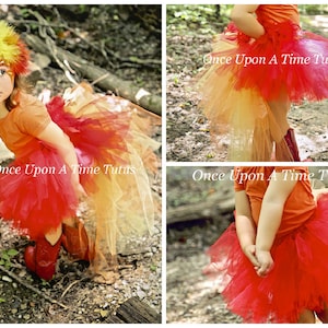 Fire Bird Bustle Tutu, Phoenix Tutu, Phoenix Costume Baby, Firebird Costume, Fire Tutu, Little Girls Costume, Kids Tutu Costume, Adult Tutu