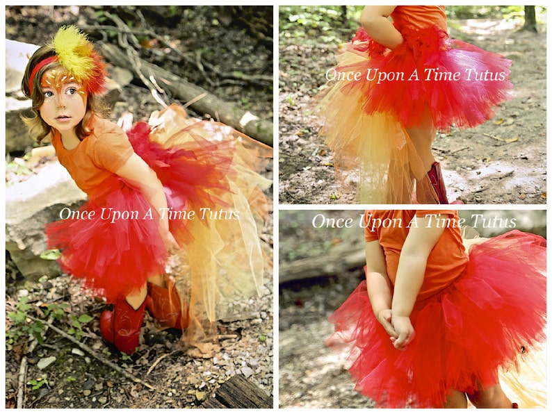 Fire Bird Bustle Tutu, Phoenix Tutu, Phoenix Costume Baby, Fire Macaw Tutu, Fire Tutu, Little Girls Costume, Kids Tutu Costume, Adult Tutu image 5