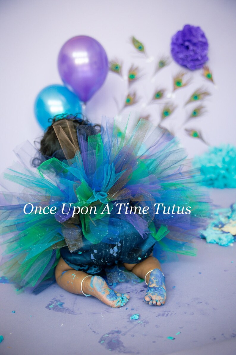 Peacock Tutu Dress Girls Peacock Tutu Dress First Birthday Etsy