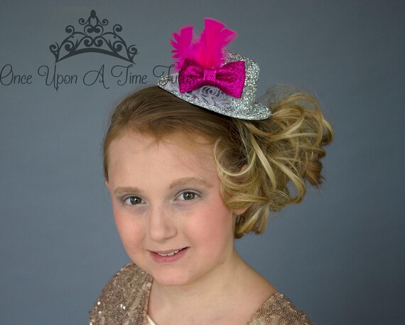 Pink Glitter Mini Hat for Dance Costumes
