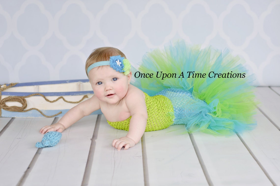 Tropical Mermaid Princess Fishtail Tutu Set Little Baby Girl | Etsy