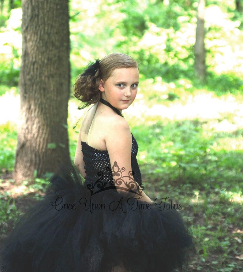Black Tutu Halloween Costume Adult Swan Costume Bustle Etsy