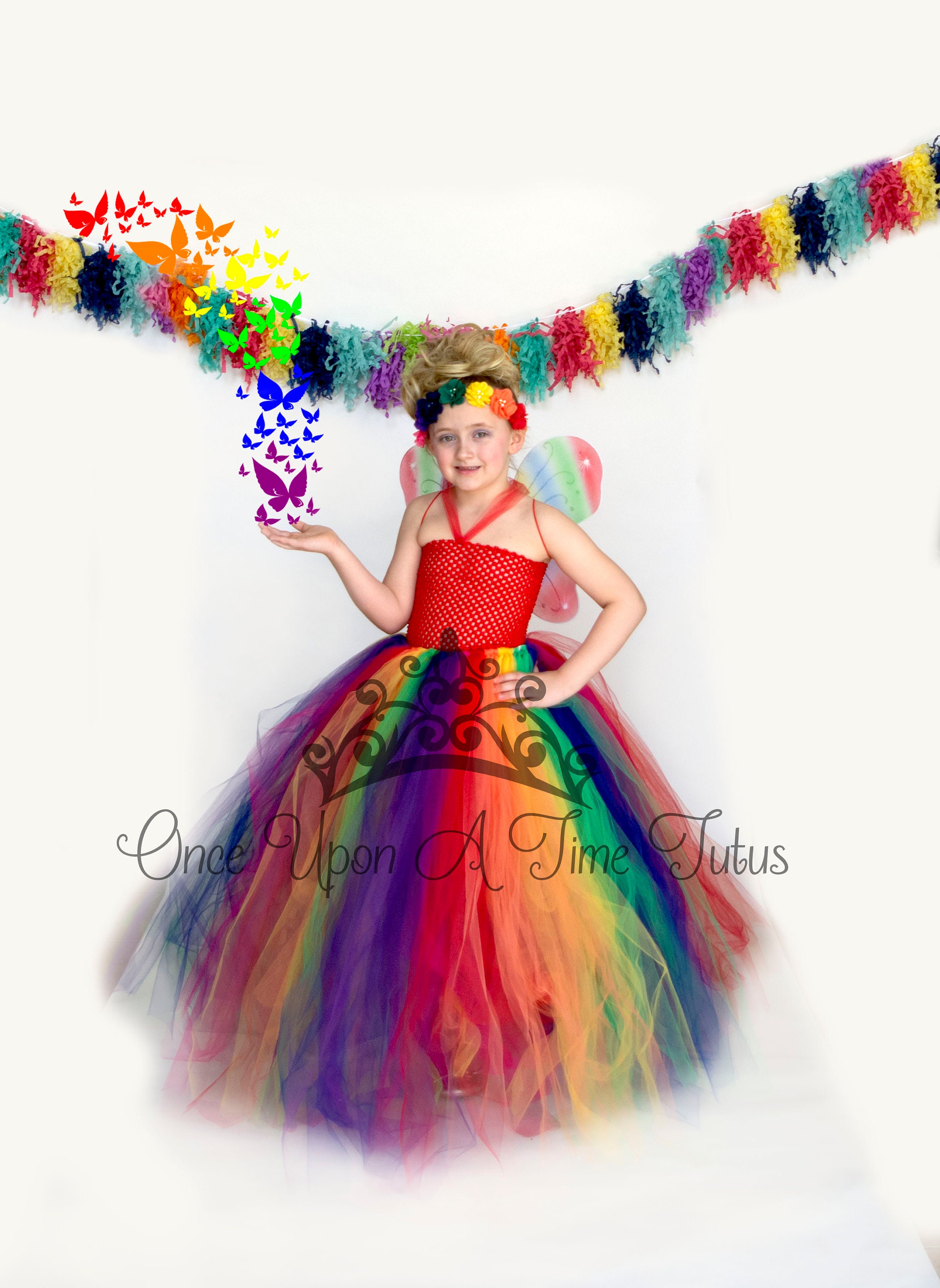 Rainbow Tutu Dress Rainbow Fairy Halloween Costume Butterfly Theme Kids Halloween Costume Clown Costume Unicorn Birthday Outfit Dress Etsy