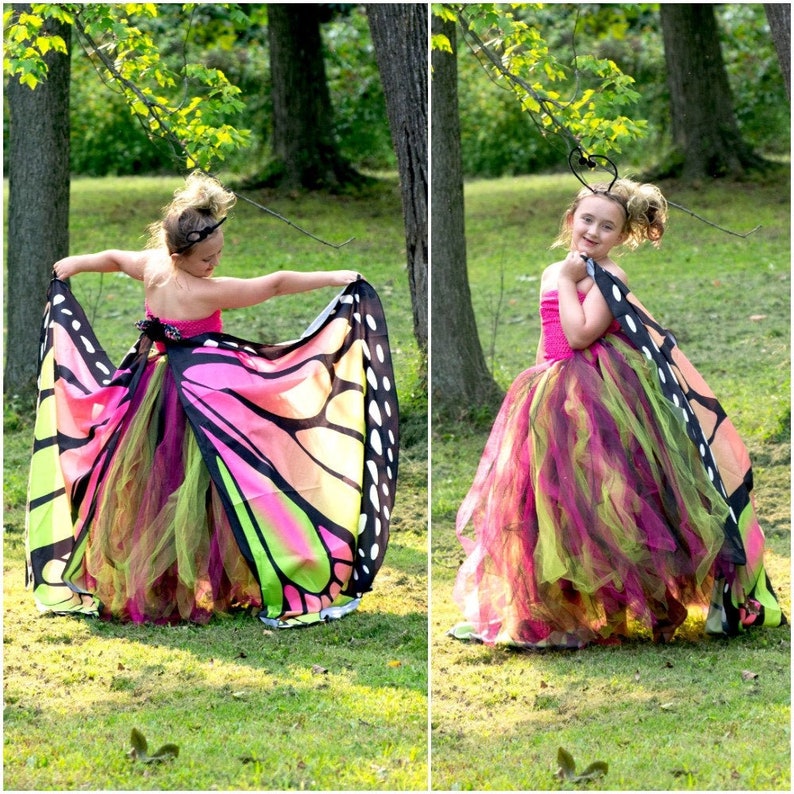 Adult Tutu Skirt Kids Monarch Butterfly Toddler Butterfly Costume Butterfly Costume Girls Butterfly Dress Pink Lime Green Black Dress