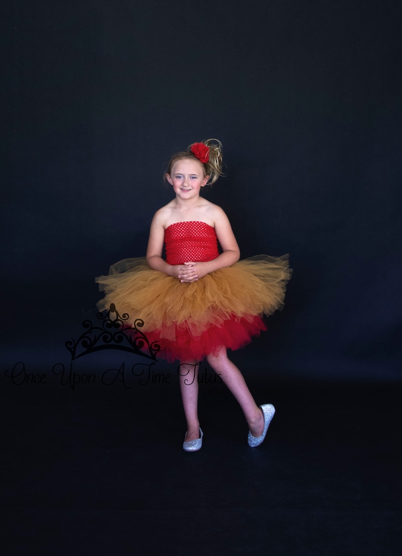 Little Girls Devil Halloween Costume Teen Tween Skirt Girls Size 6 12 Months 2T 3T 4T 5T 6 7 8 10 12 Adult Gold and Red Layered Tutu