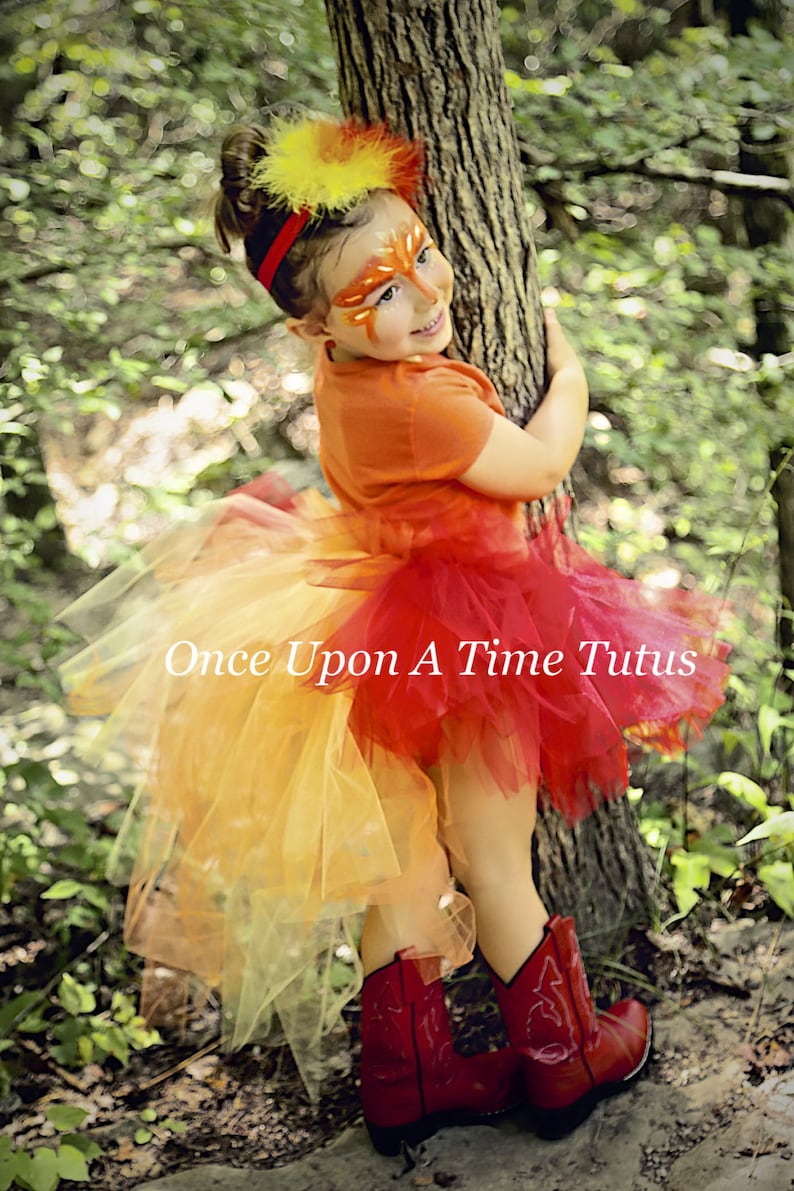 Fire Bird Bustle Tutu, Phoenix Tutu, Phoenix Costume Baby, Fire Macaw Tutu, Fire Tutu, Little Girls Costume, Kids Tutu Costume, Adult Tutu image 4