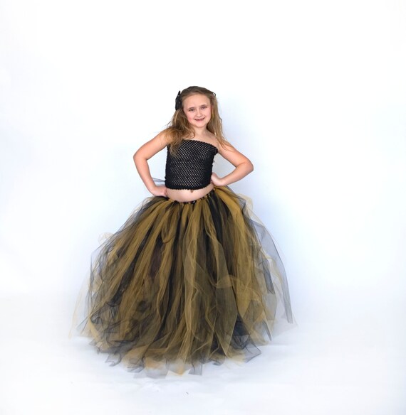 Black and gold 2025 long tutu skirt