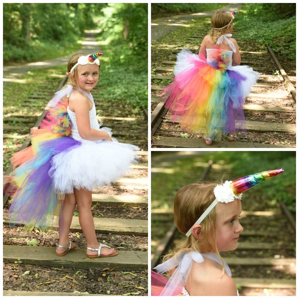 Traje de unicornio, vestido de tutú de unicornio, traje de unicornio para niños, tutú de unicornio arco iris brillante, traje de cumpleaños de unicornio, vestido de unicornio de niña