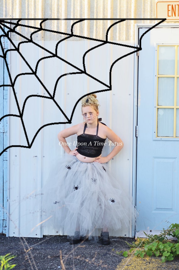 Halloween Glitter Skirt Black Spiderwebs You Choose Girls Tulle Skirt