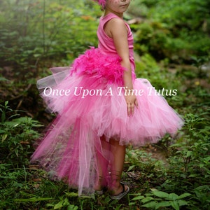 Hot Pink Feather Bustle Tutu, Halloween Costume, Adult Flamingo Tutu, Baby Flamingo Skirt, Kid Flamingo Costume, High Low Skirt, Exotic Bird