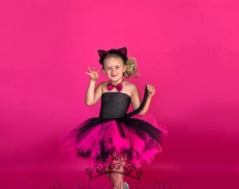 Black Pink Cat Costume, Halloween Costume, Kids Animal Costume