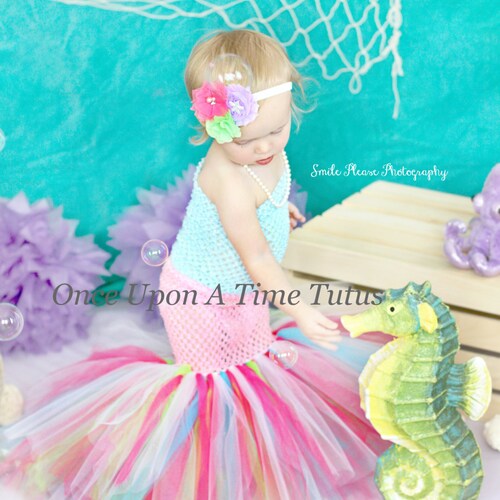 Mermaid Costume Mermaid Tail Tutu Baby Girls Mermaid Outfit Etsy