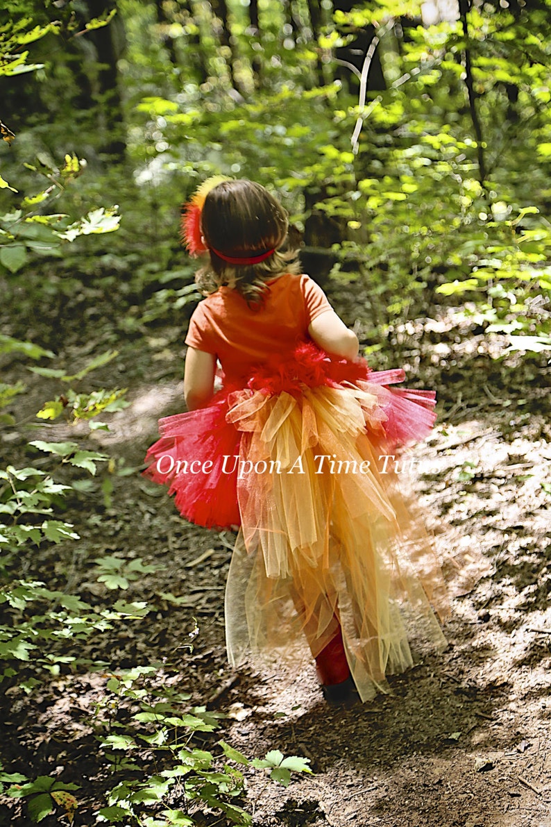 Fire Bird Bustle Tutu, Phoenix Tutu, Phoenix Costume Baby, Fire Macaw Tutu, Fire Tutu, Little Girls Costume, Kids Tutu Costume, Adult Tutu image 2