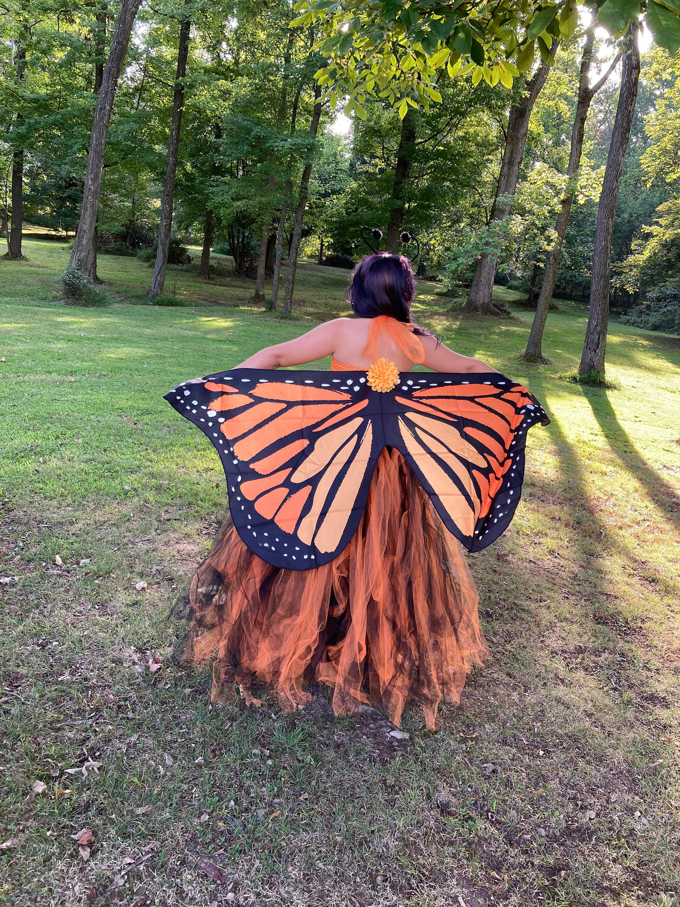 CISMARK Costume Ali Di Farfalla Monarch Per Bambini - Mantello Per Halloween E Giochi Di Fantasia (Arancione, Taglia Unica)