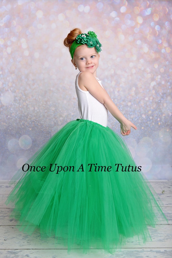 Falda larga tutú verde esmeralda de tul para niñas - Etsy