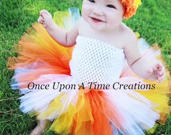 Candy Corn Costume, Halloween Costume, First Birthday Outfit, Little Girls Tutu Dress, Baby Girls Tutu, Toddler Tutu, Kids Fall Dress Skirt