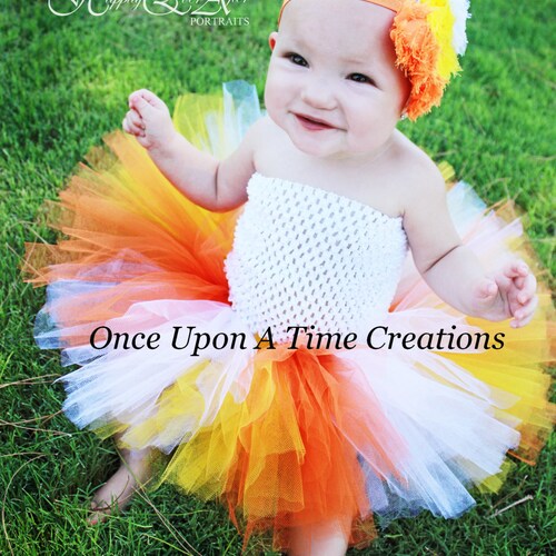 Candy Corn Tutu Dress Halloween Costume First Birthday Etsy