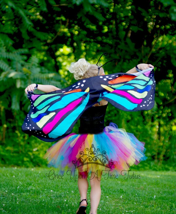 Komplettes Schmetterling-Kostüm Für Mädchen – Mit Flügeln, Tutu, Maske & Tattoos Für Karneval & Fasching