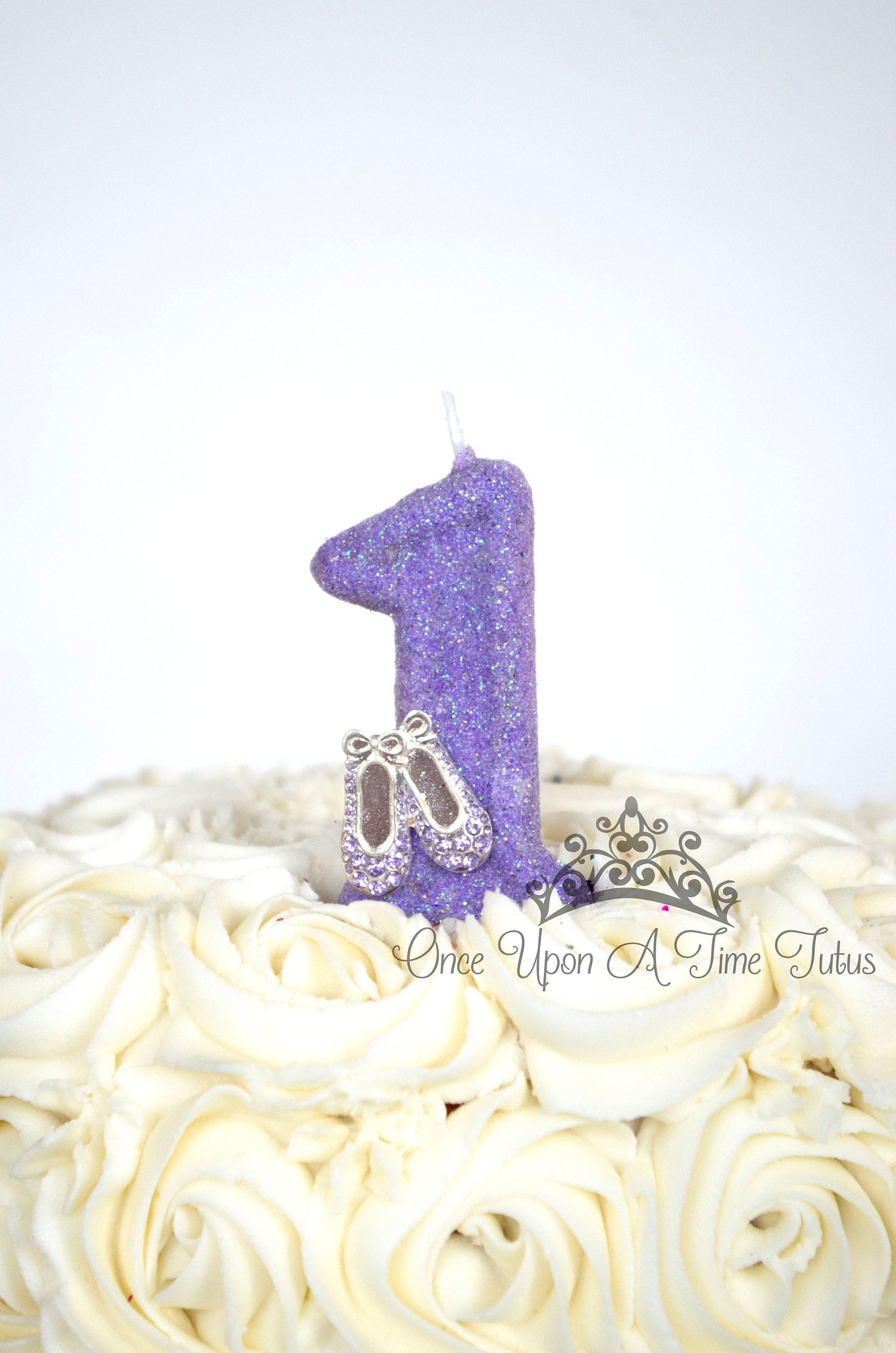 lavender purple ballet glitter birthday candle - ballerina dancer party decor supplies sparkly sparkle cake topper keepsake - st