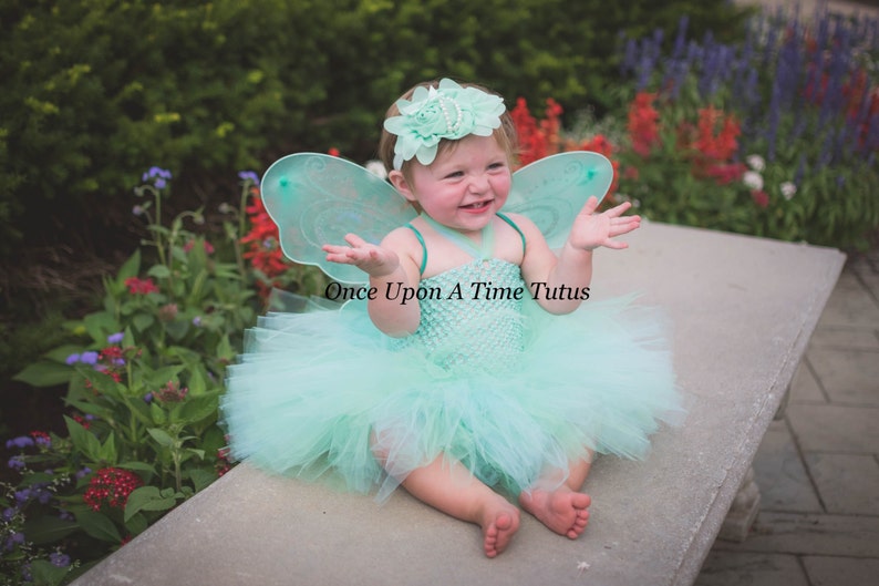 Newborn 3 6 9 12 18 Months 2T 3T 4T 5 6 Birthday Pastel Butterfly Aqua Mint Green Fairy Tutu or Dress Baby Gift Halloween Costume