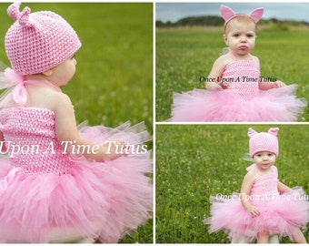 Pig Tutu Dress, Pig Halloween Costume, Childens Tutu Dress, Little Girls Tutu Dress, Baby Girl Tutu, Toddler Tutu, Infant, Pink Kids Dress